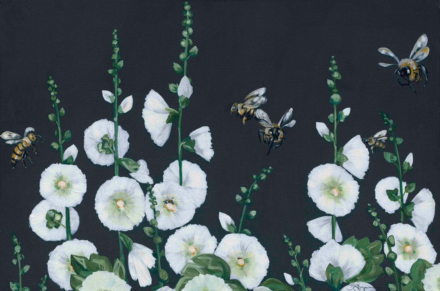 Hollyhocks & Honeybees Digital Download