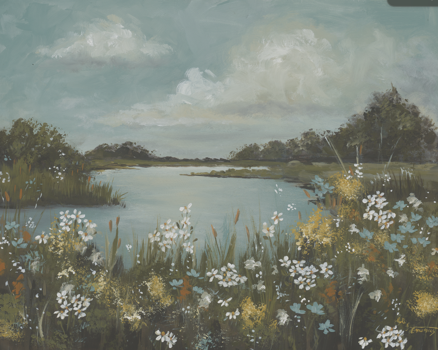 Winding River with Wildflowers Digital Download