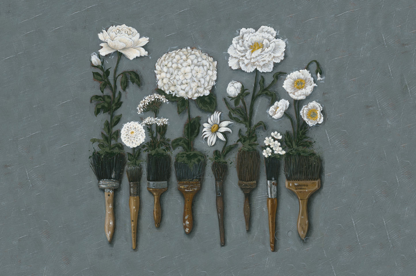 Flowers & Paintbrushes Digital Download