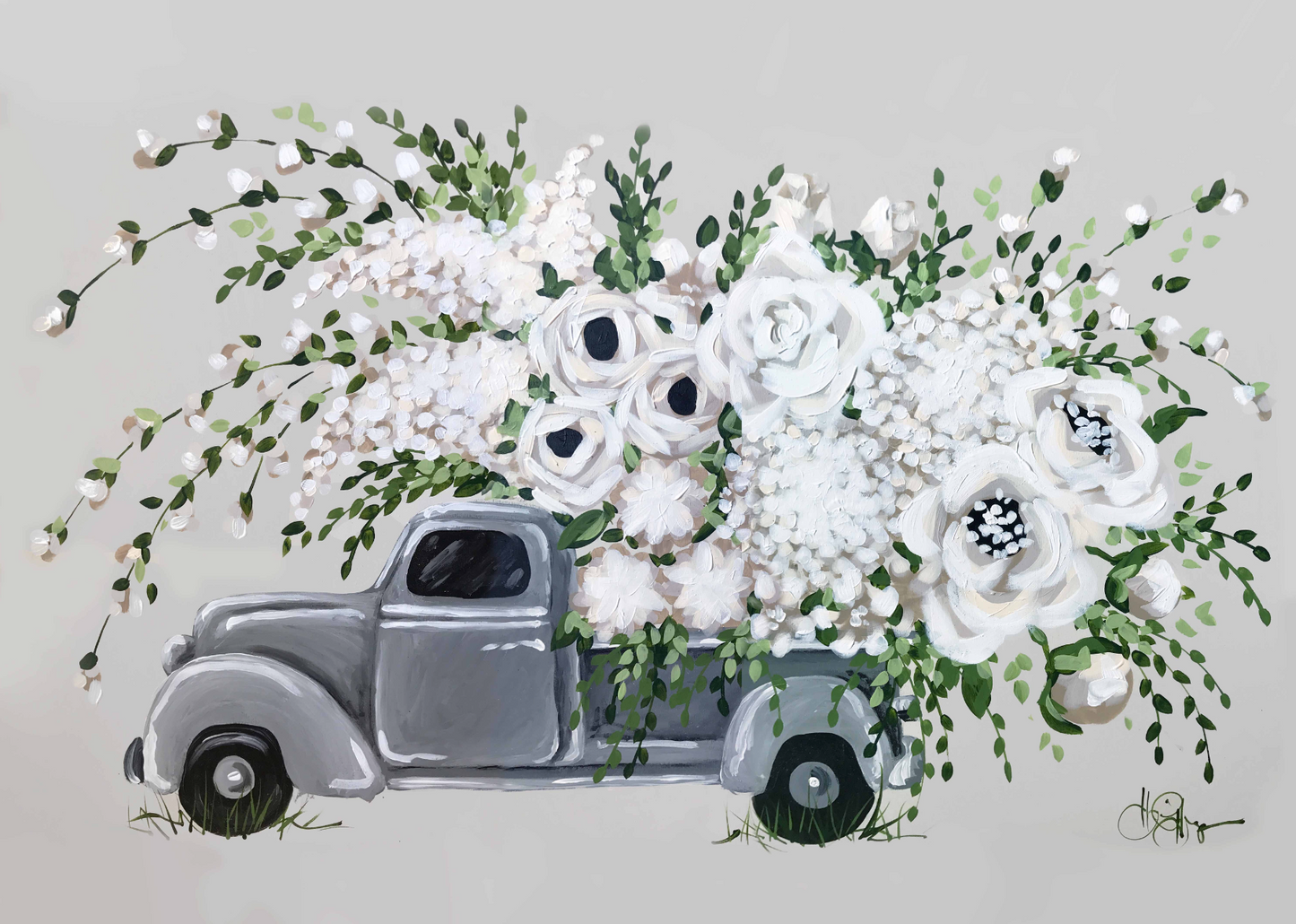Light Gray Flower Truck