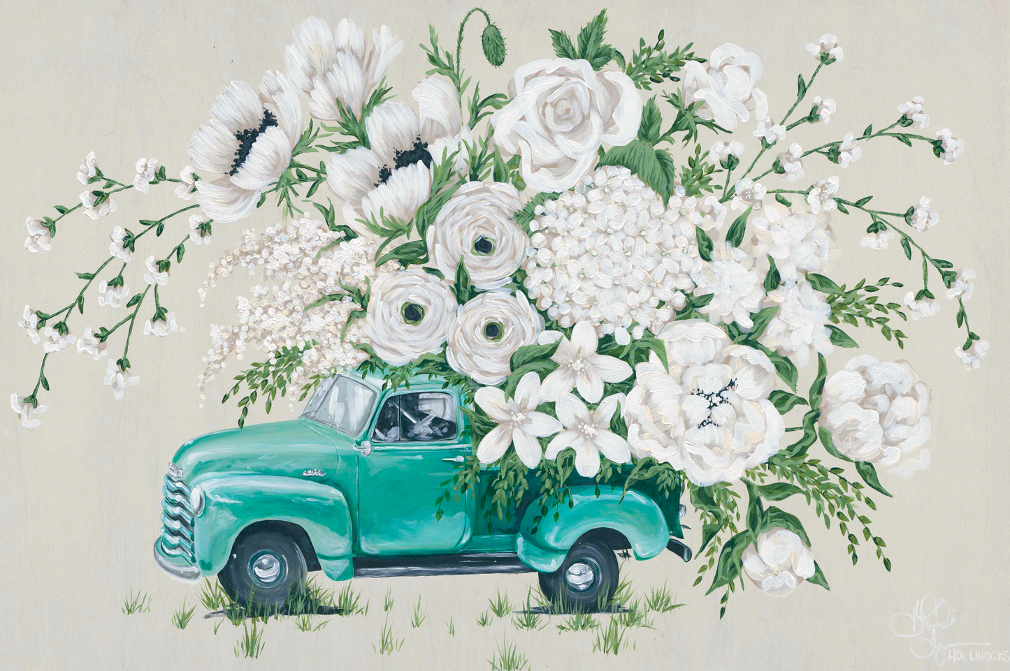 Teal Flower Truck