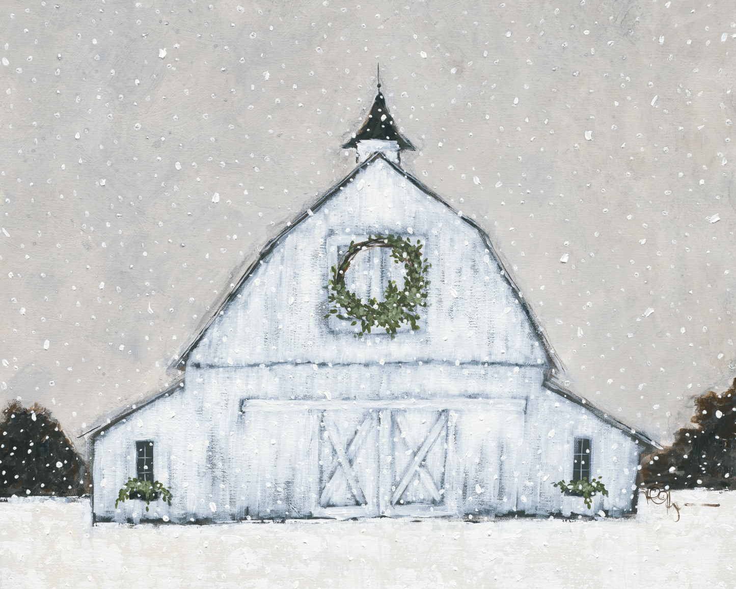 Snowy Barn