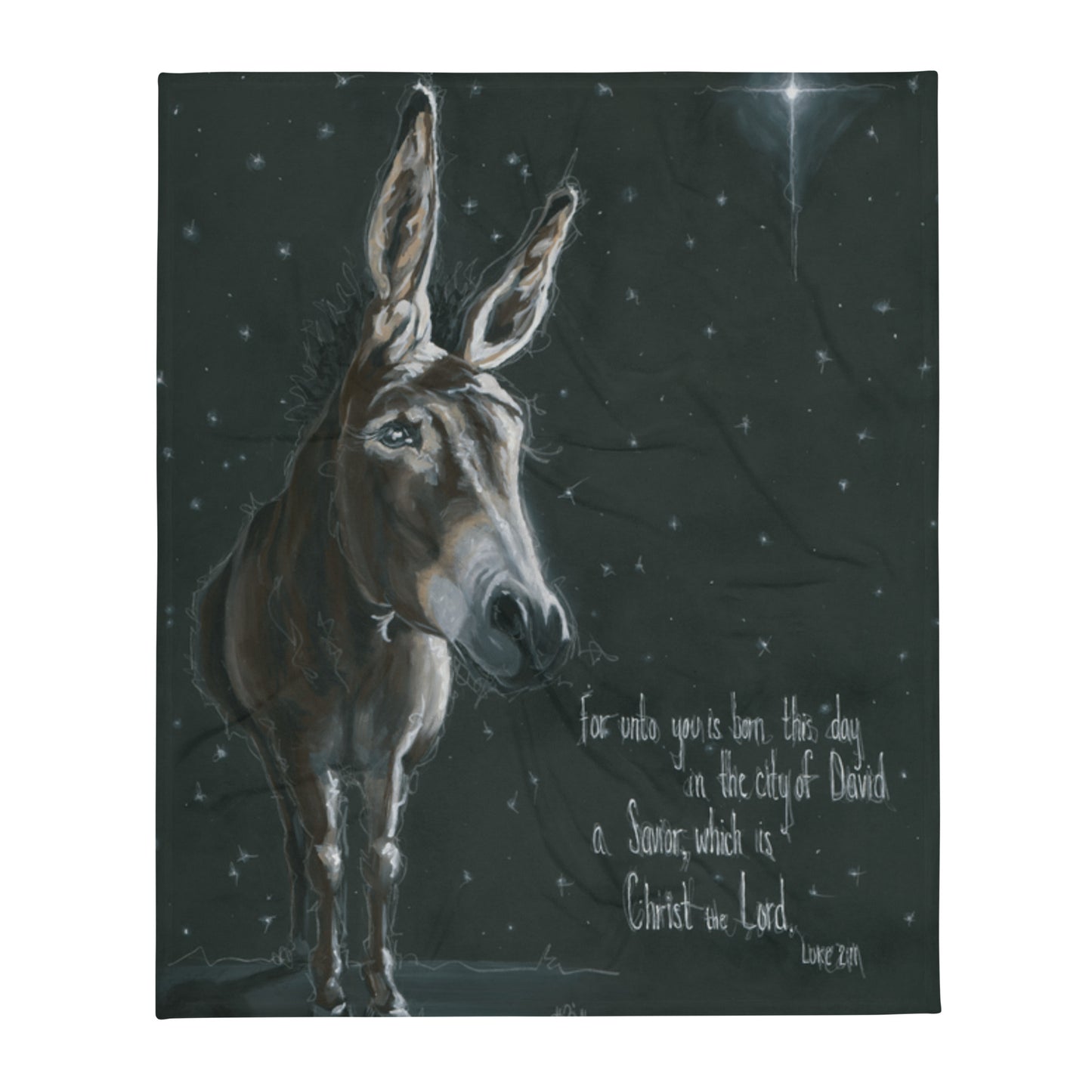 50x60 Unto us a Child is Born Throw Blanket