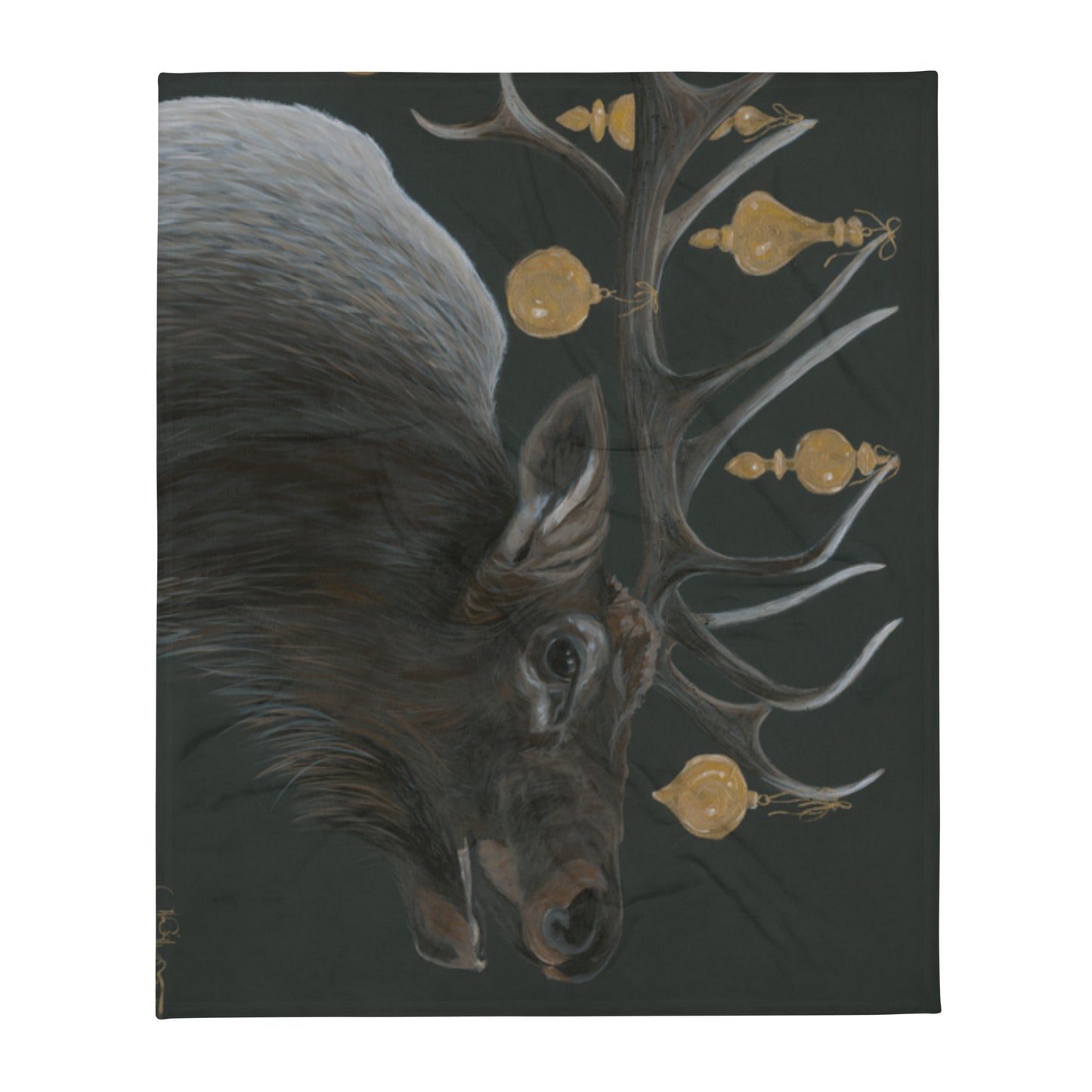 50x60 Elk & Ornaments Throw Blanket