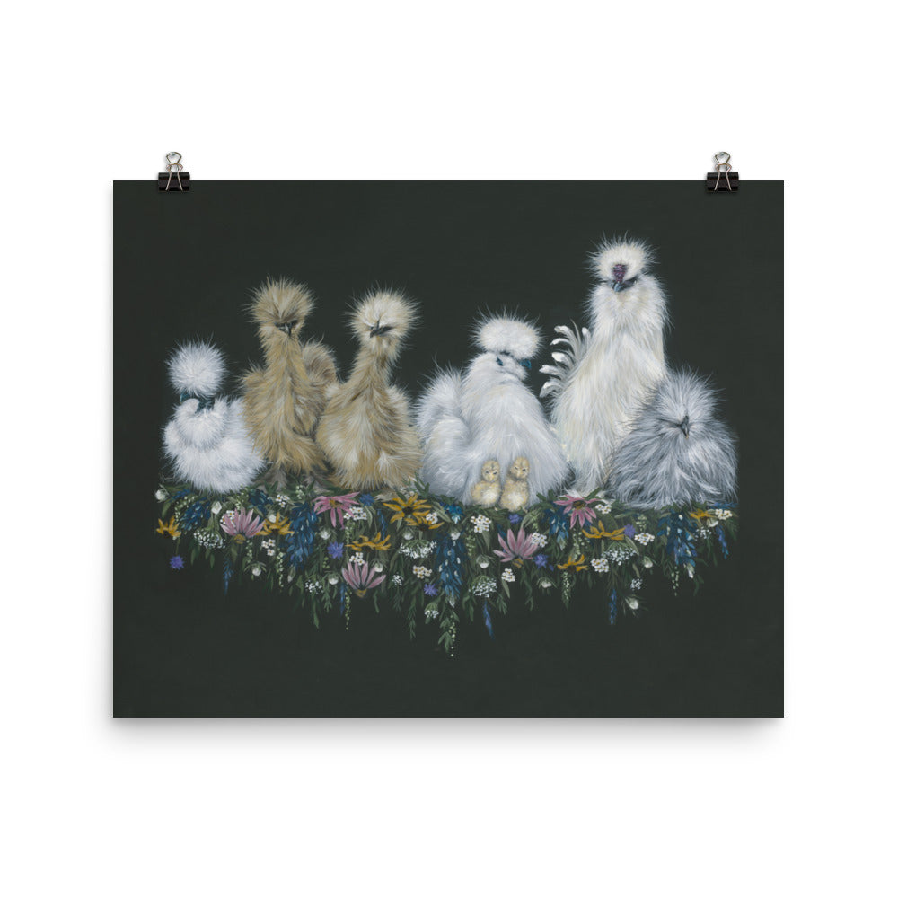 Silkies with Flowers