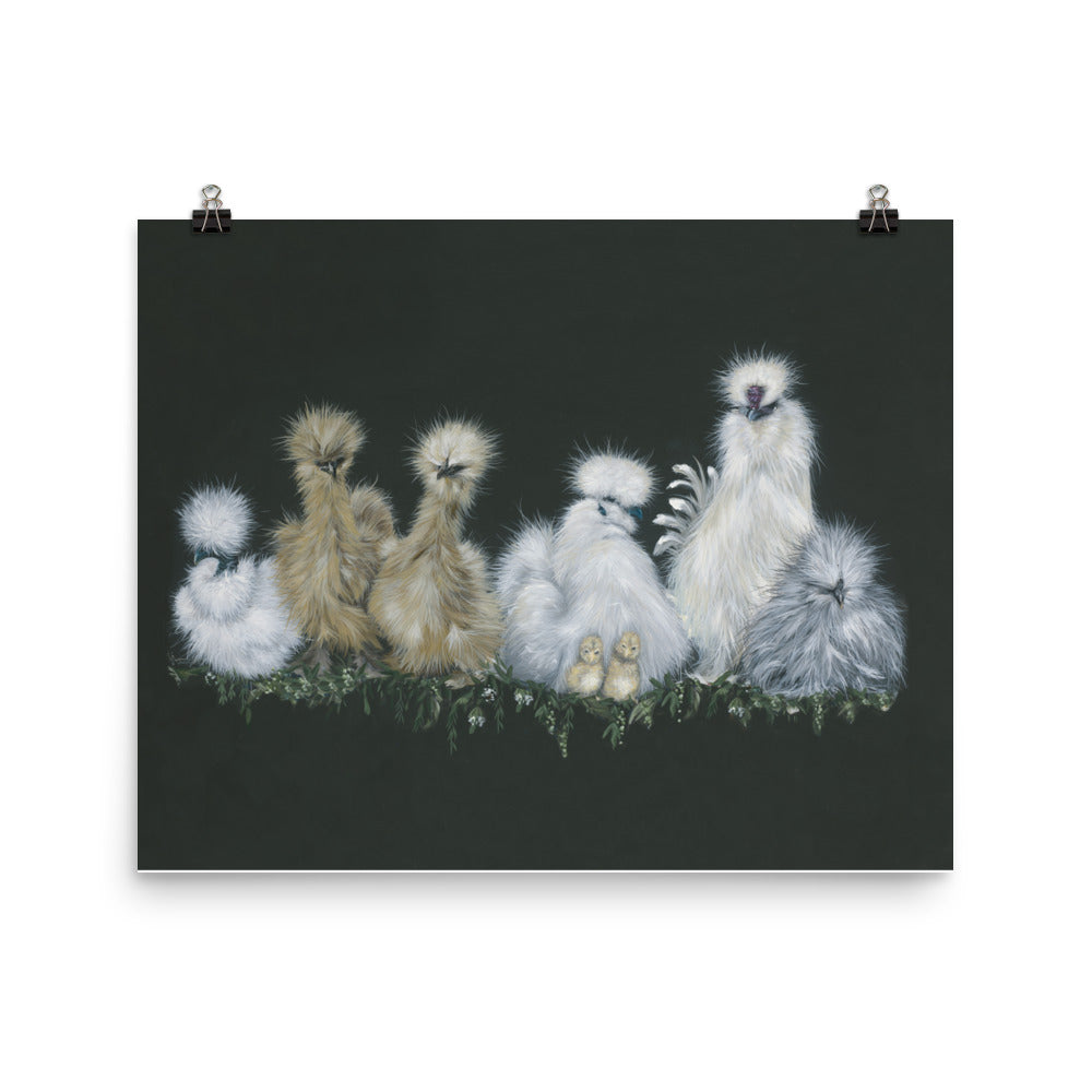 Silkies with Greenery