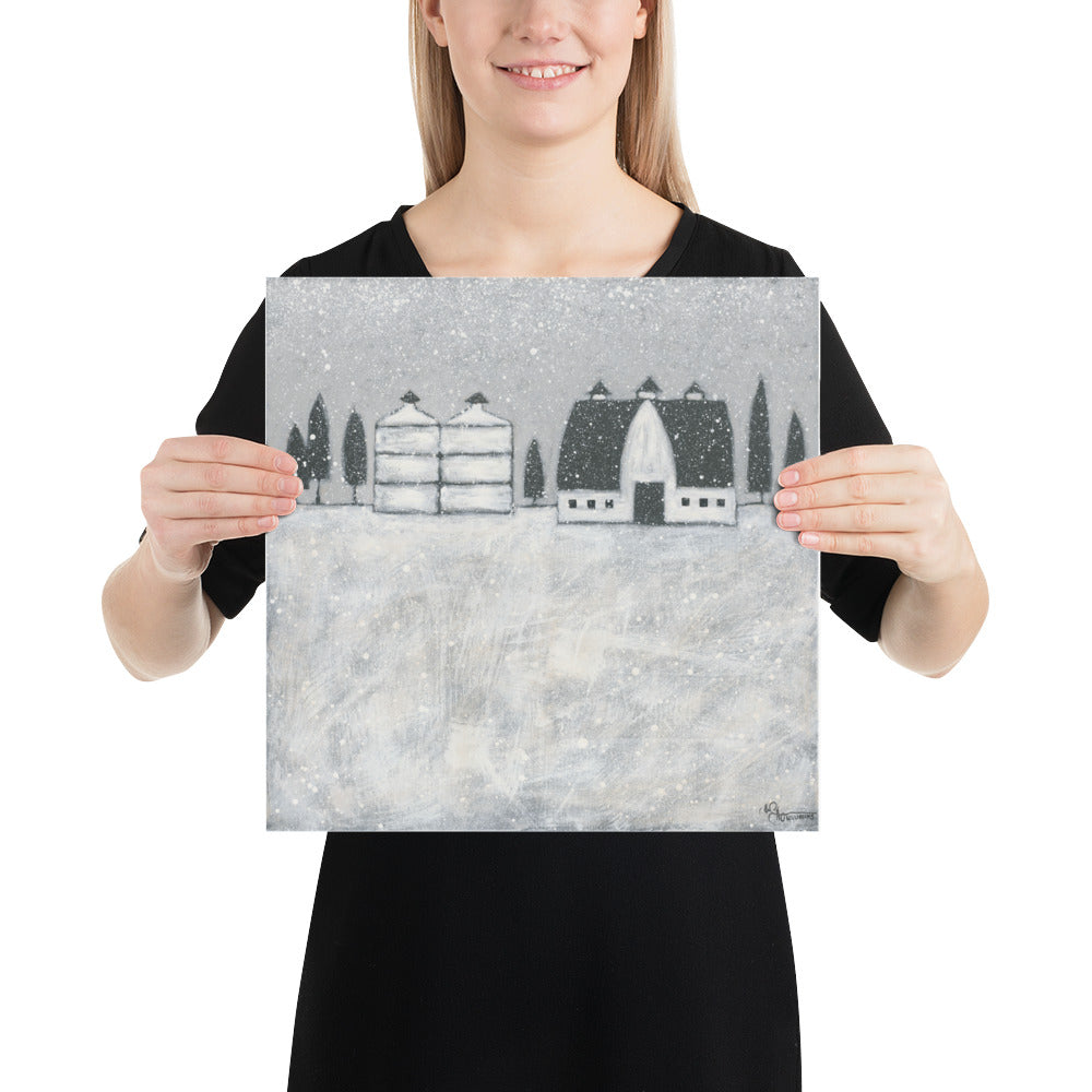 Folk Art Winter Farm