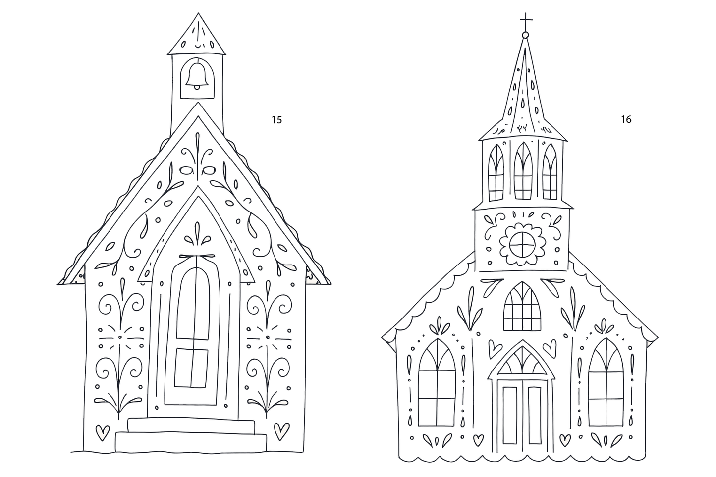 Gingerbread Advent Churches 24 Days
