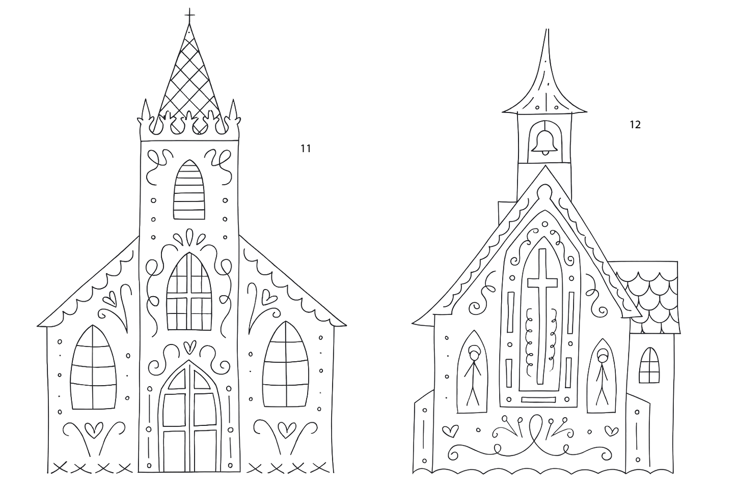 Gingerbread Advent Churches 24 Days