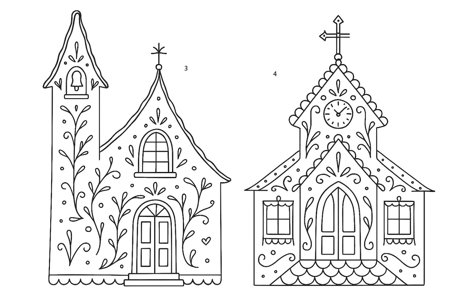 Gingerbread Advent Churches 24 Days