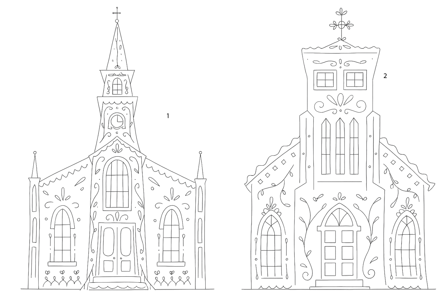 Gingerbread Advent Churches 24 Days