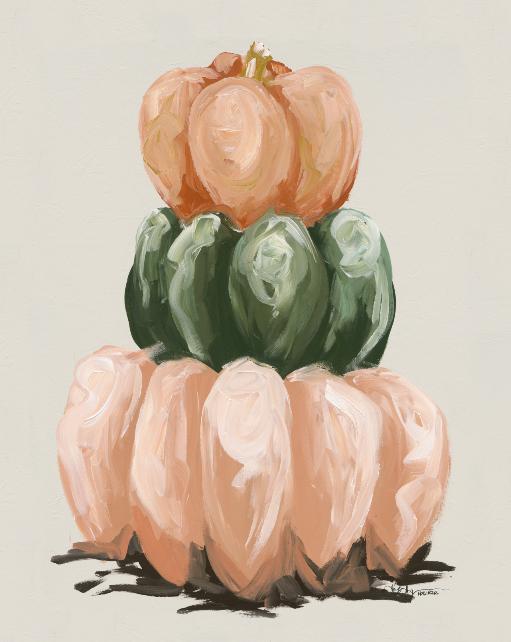 Three Pumpkin Stack Vertical Digital Download