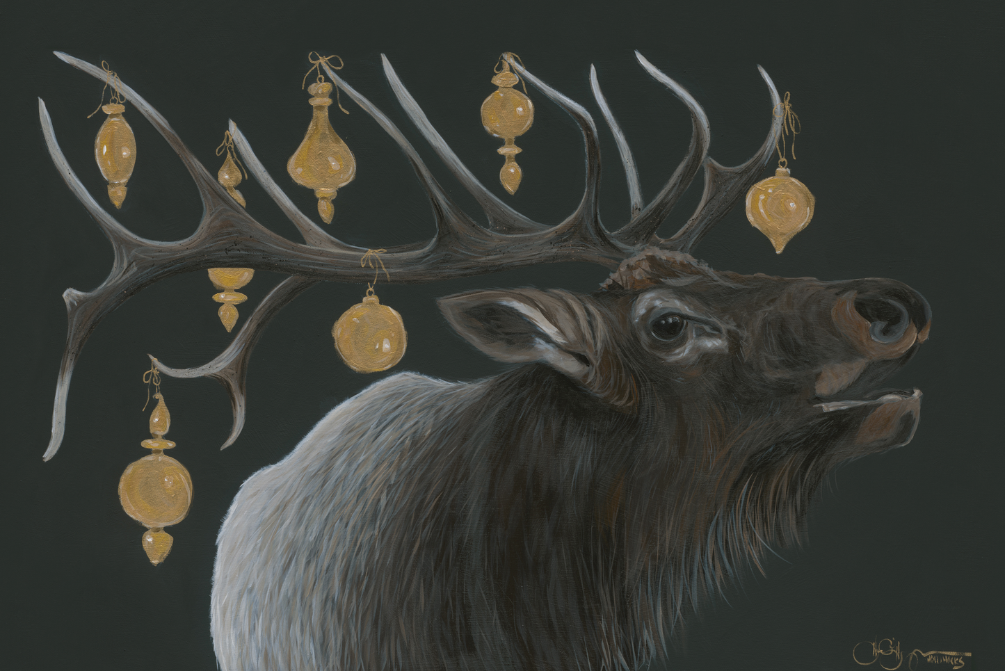 Elk & Ornaments Digital Download