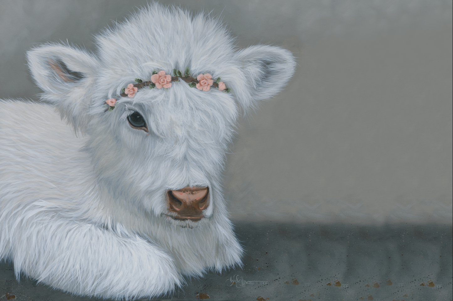 Calf with Floral Crown Digital Download