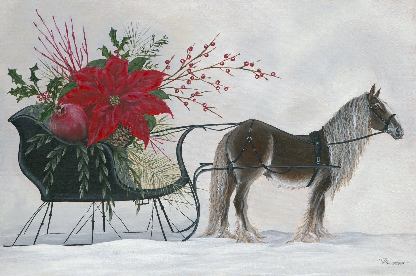 Pony & Poinsettias Digital Download