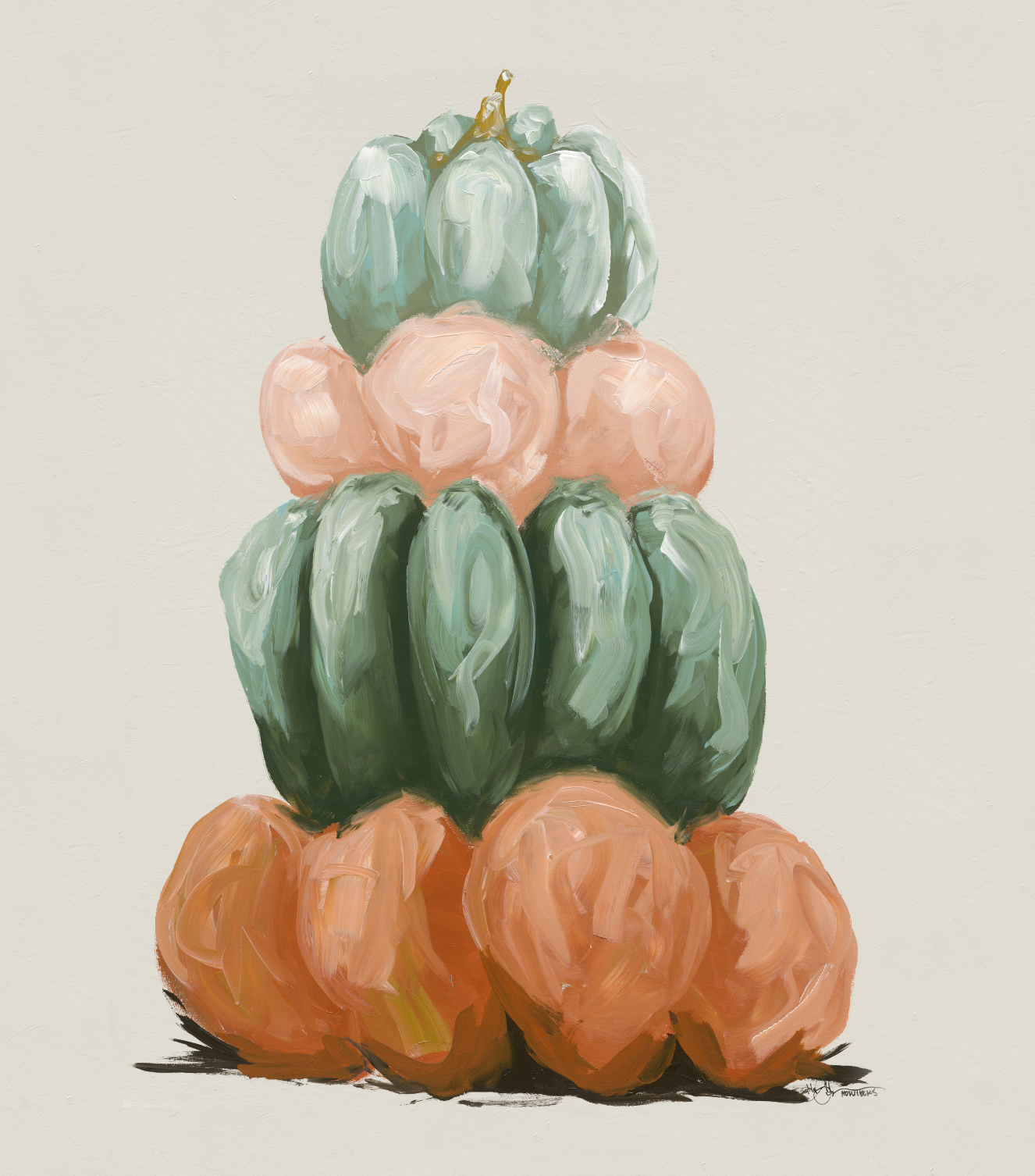 Four Pumpkin Stack #2 Vertical Digital Download
