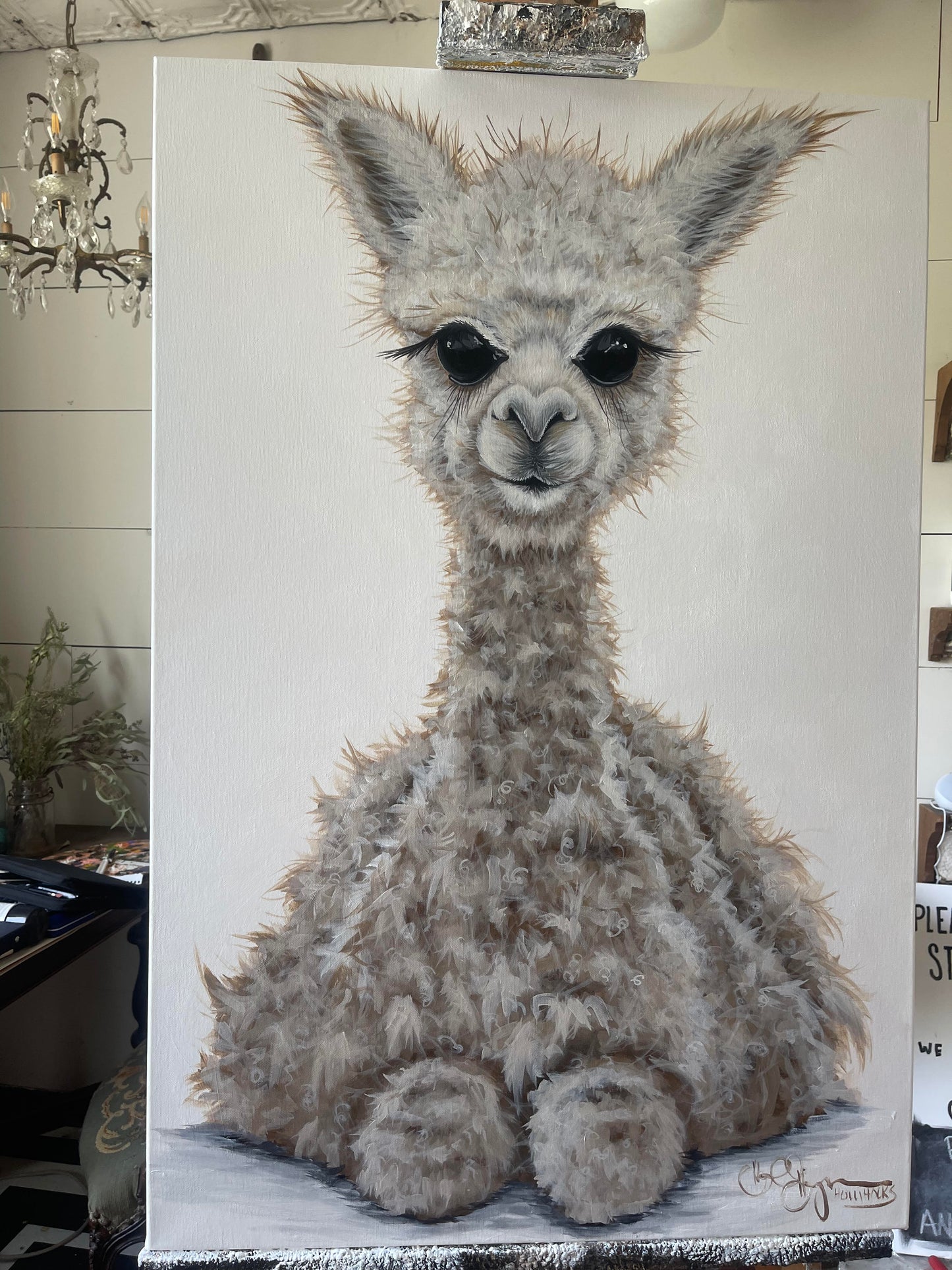 ORIGINAL Baby Alpaca 24x36x1.5 on Canvas