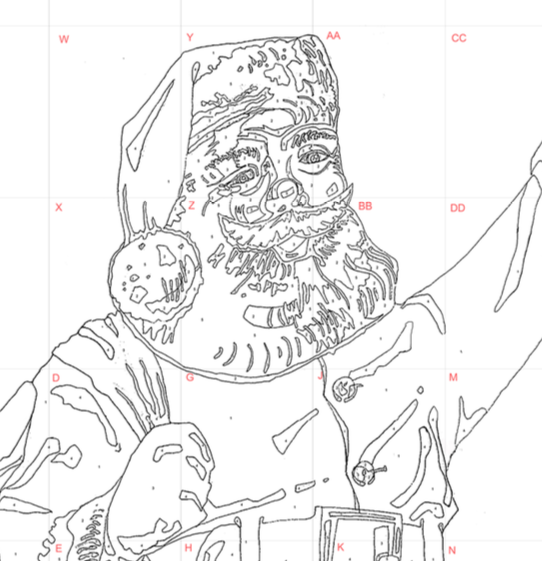 Printable Paint By Number Santa PDF