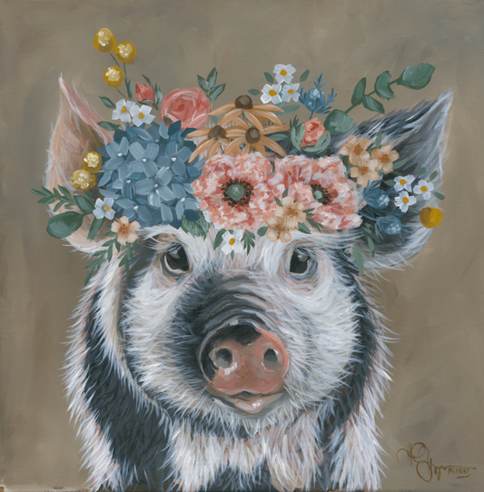 Piggy with Flowers