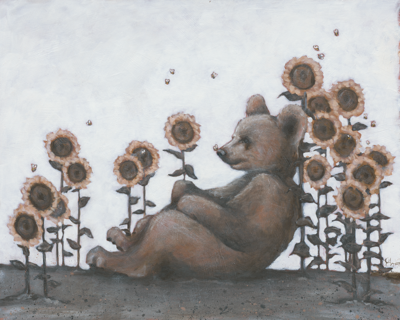 Bear in Sunflowers