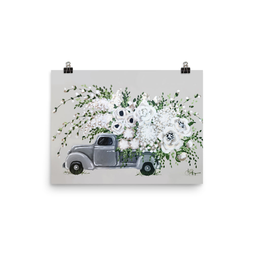 Light Gray Flower Truck